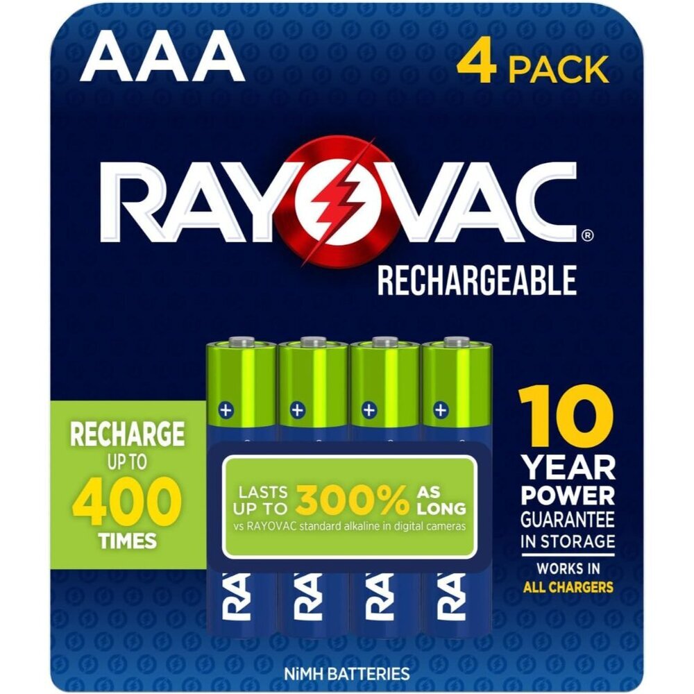 Rechargeable AAA Batteries 4 Pack, NiMH Triple A Rechargeable Batteries
